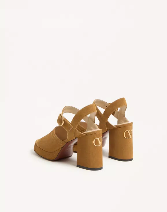 Valentino Fawcette Platform Crust Leather Sandal 100Mm - Image 4